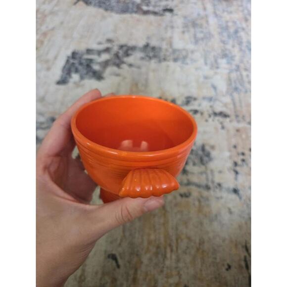Homer Laughlin China Orange Fiesta Mug Ornate Tangerine Cup - Picture 3 of 5